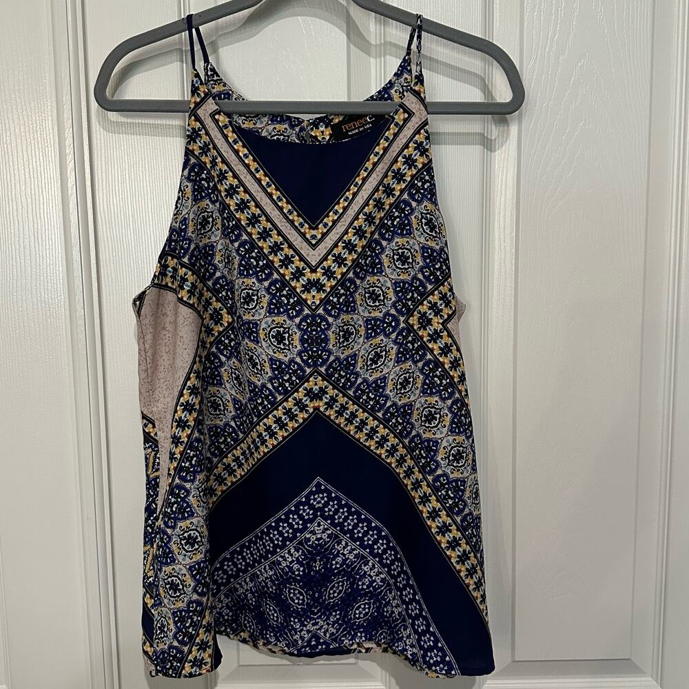 Renee strappy boho geometric blouse size L - Picture 2 of 9